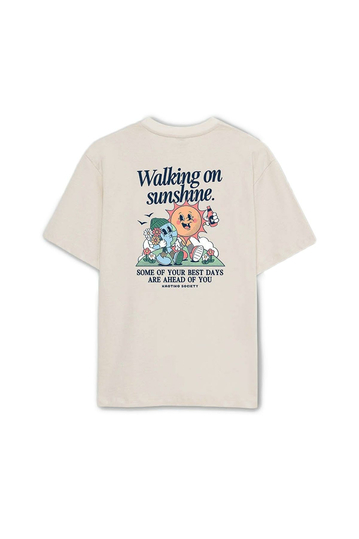 Kaotiko Walking On Sunshine Organic Cotton T-shirt Cream