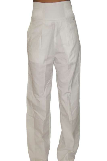 Wesc women's high waist pleat trousers in white