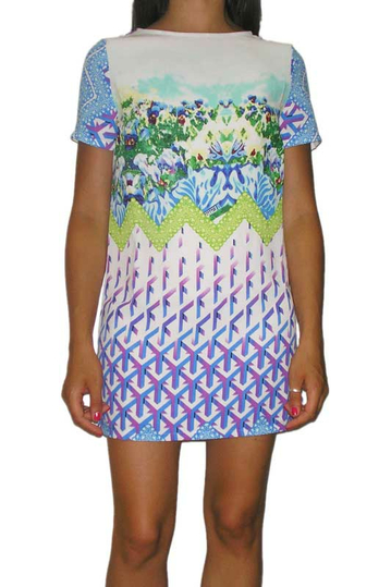 Glamorous short sleeve mini print dress