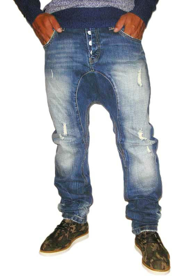 Humor Santiago men's faded jeans with rips