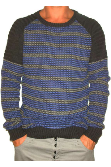 Humor Job men's knit sweater in blue
