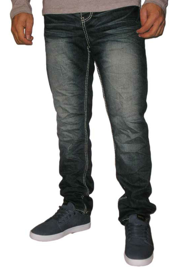 Ανδρικό ξεβαμένο σκούρο μπλε jeans