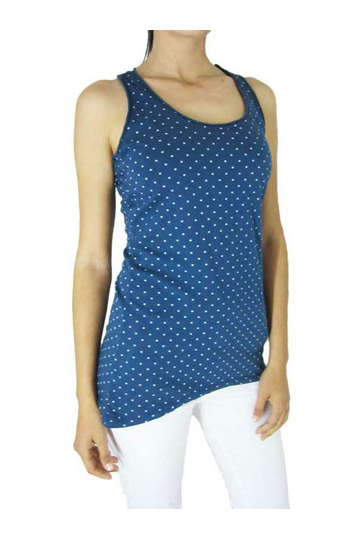 Women's sleeveless top blue with polka dot