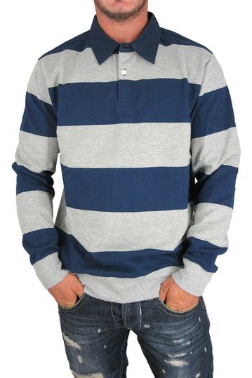 Obey men's button collar striped sweatshirt Edinburgh