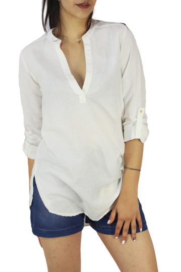 Soft Rebels tunic top Royal in off white