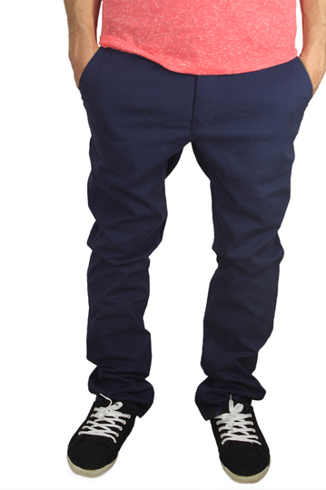 Ανδρικό slim fit chino παντελόνι σκούρο μπλε