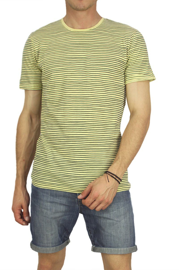 Minimum men's striped t-shirt Oxley pale banana