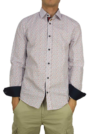 Missone men's shirt with blue-red circle dots