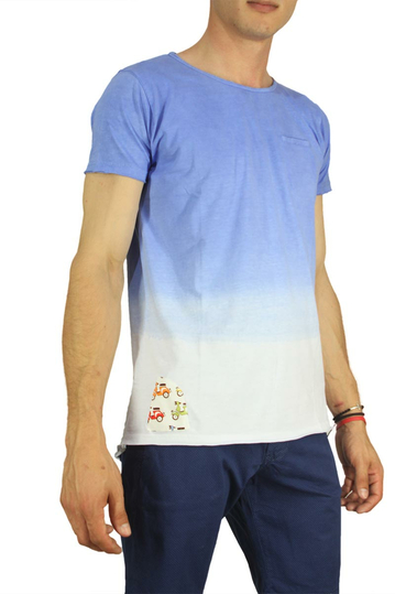 Malavita longline dip dye t-shirt γαλάζιο