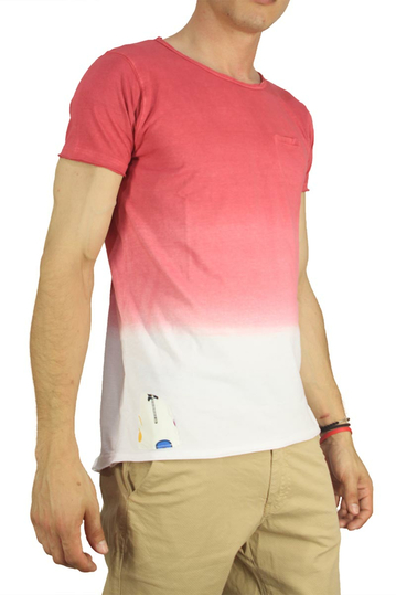 Malavita longline dip dye t-shirt κόκκινο