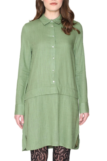 Pepaloves Melania μακρυμάνικο σεμιζιέ φόρεμα πράσινο