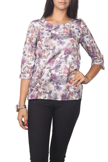 Migle + me floral top with 3/4 sleeves