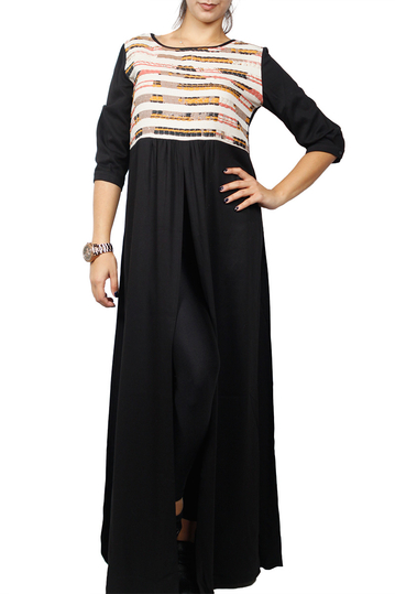 Arpyes maxi tunic black with splits