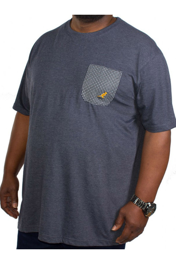 Big size Kangol Walle T-shirt navy μελανζέ με τσεπάκι
