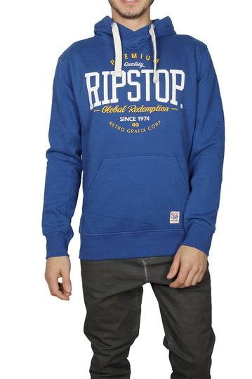 Ripstop hooded sweatshirt blue