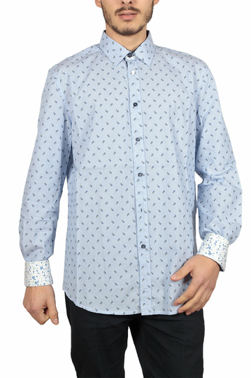 Missone pinstripe shirt with floral embroidery