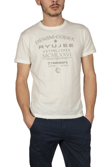 Ryujee men's T-shirt cream melange