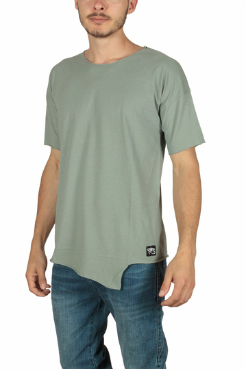 Oyet men's asymmetrical T-shirt khaki