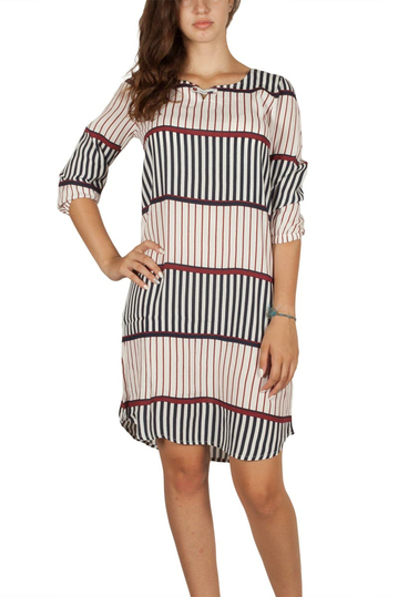 Soft Rebels Lilly striped dress white-navy-bordeaux