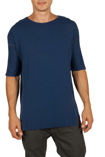 Men's longline t-shirt blue