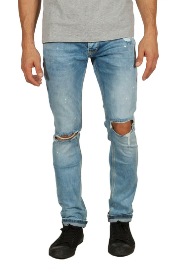 Men's ripped jeans light blue