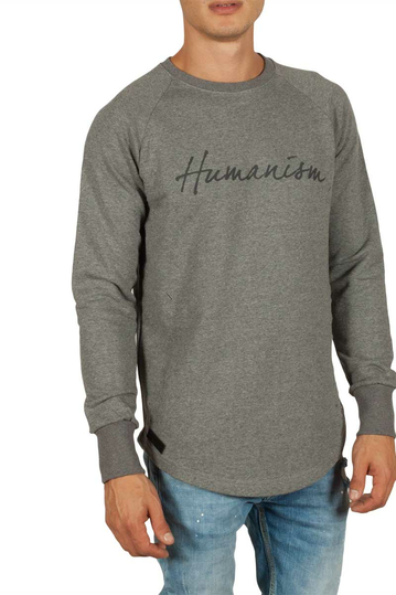 Humanism sweatshirt with rips grey melange