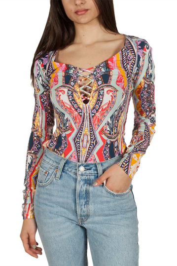 Free People Pick a Place bodysuit with vintage print