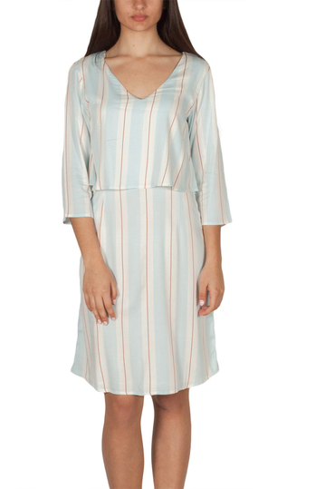 Soft Rebels Carry double layer dress striped with V-neck