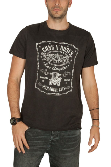 Amplified Guns n Roses L.A Paradise city t-shirt charcoal