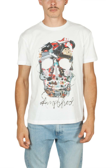 Amplified Plectrum skull t-shirt λευκό