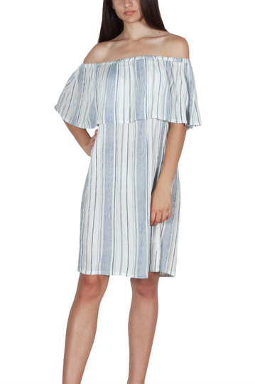 Rut & Circle Singoalla stripe dress white-blue