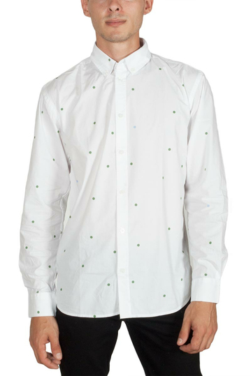Minimum Walther men's polka dot printed shirt white