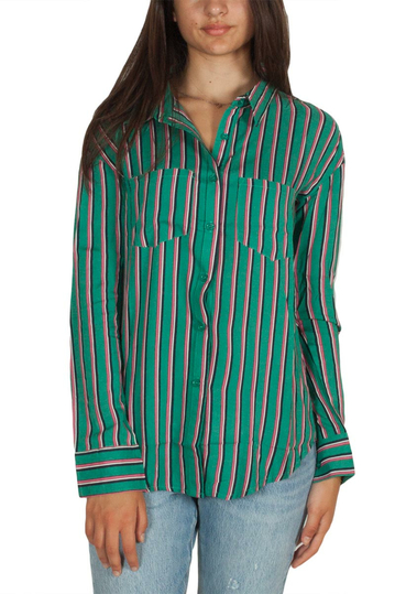 Daisy Street striped shirt green