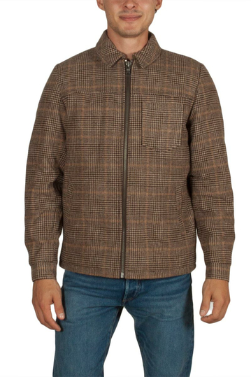 Anerkjendt Alfi lined shirt jacket checked brown