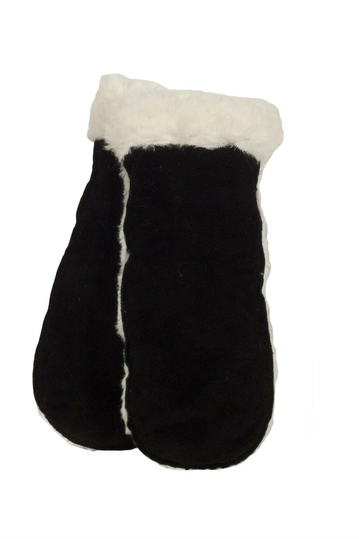 Anerkjendt Bear ανδρικά γάντια μαύρα σουέτ με faux-γουνάκι