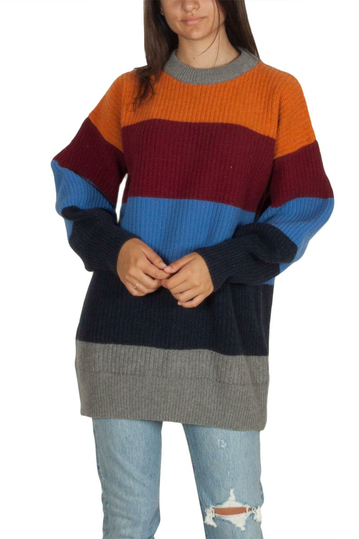 Thinking Mu Cabernet oversized merino wool jumper