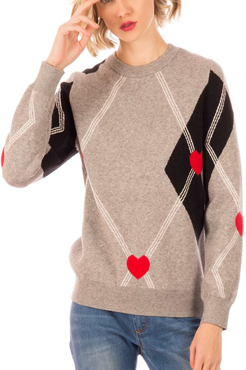 Minueto School jaquard sweater grey melange