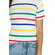 Daisy Street rainbow stripe short sleeve knitted top