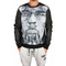 Men's sweatshirt dpm gold with leather-look sleeves
