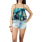 Strappy layered crop top tropical print