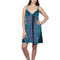 Strappy A-line mini dress bue with ethnic print