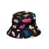 Reversible Bucket Hat Cats Print Black